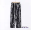 Summer cotton silk pants for middle-aged and elderly women, summer thin nine-inch pants for women, artificial cotton straight-leg pants for elderly grandmothers Specification image